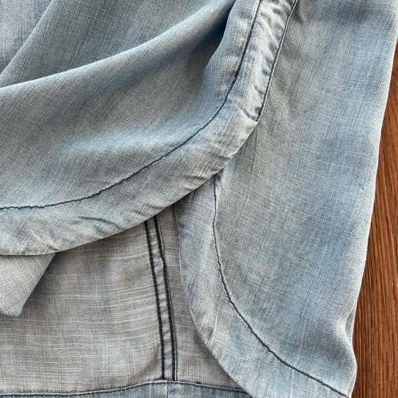 J Crew Drapey Chambray Shirt Dress Denim, XXS, B9841 - Picture 6 of 10